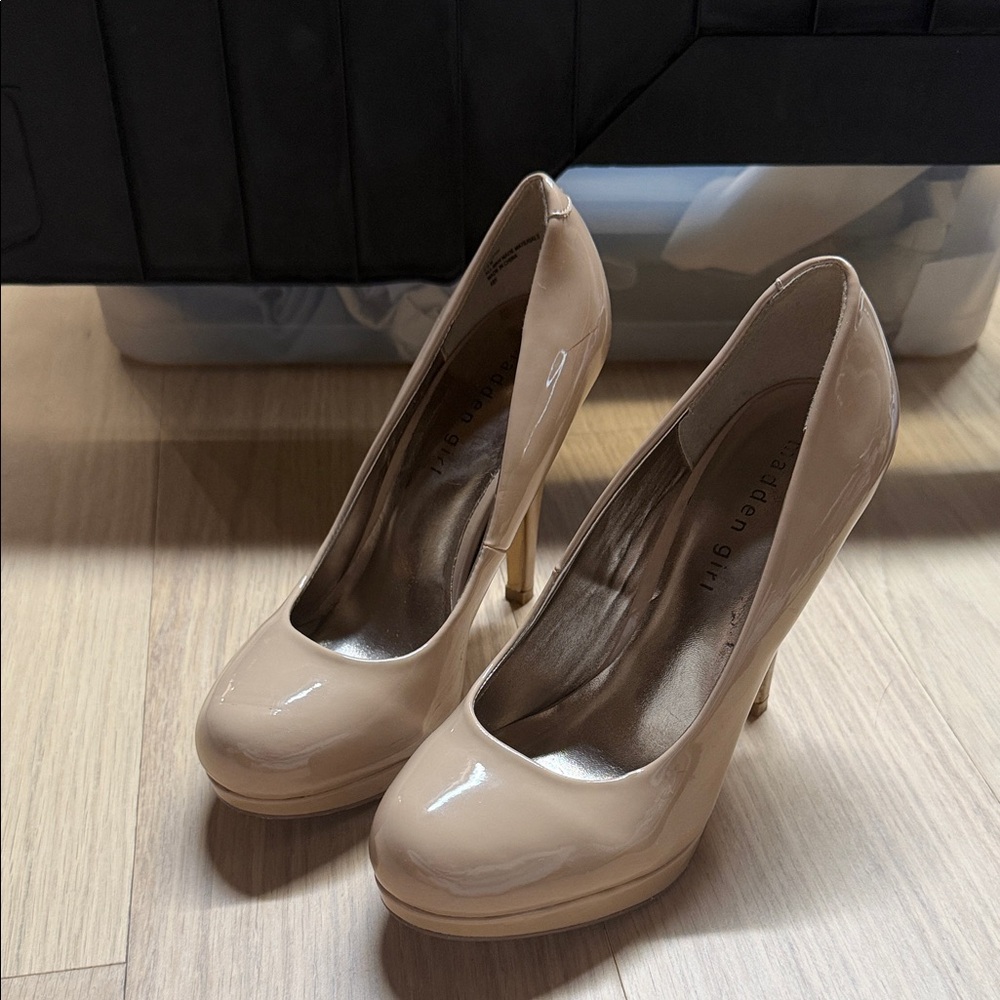 Madden Girl Nude Patent Platform Pumps - Women Shoes